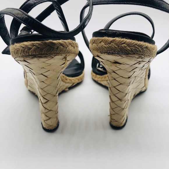 WHBM 4” Strappy Black Wedge - Picture 3 of 5